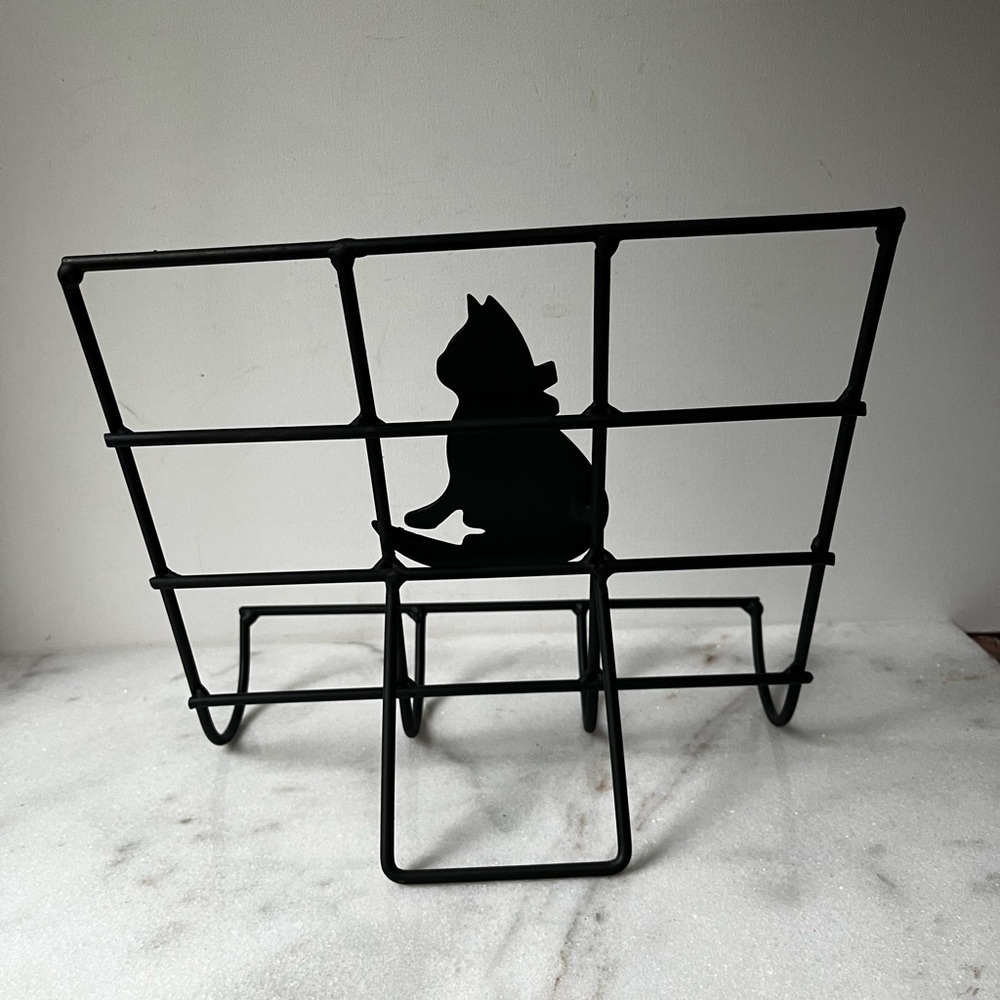 Black metal Cook Book Stand painting holder display with black cat… - Picture 13 of 13
